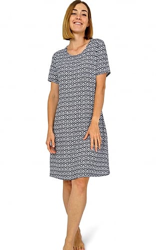 House Of Bruar Ladies Print Dress, Navy Floral