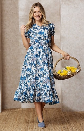 House of Bruar Ladies Vintage Dress<br>Made With Liberty Fabric, Foraged Fruit