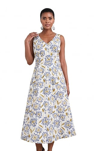 Ladies Seasalt Sky Beyond Dress, Agapanthus Lino Chalk