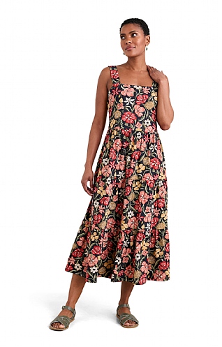 Ladies Seasalt Deep Water Dress, Folky Poppy Inkwell