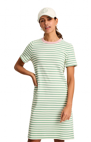 Ladies Joules Eden Dress, Green Stripe