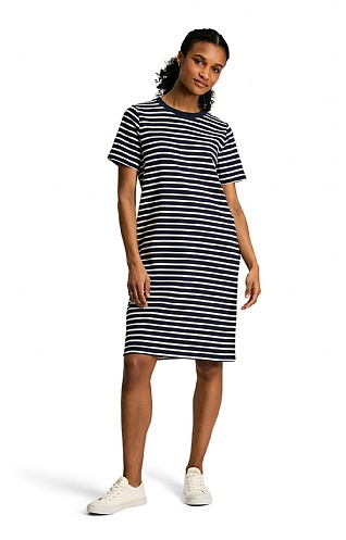 Ladies Joules Eden Dress, Navy Stripe