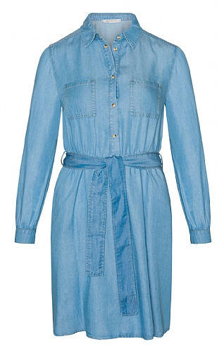 House Of Bruar Ladies Denim Dress, Light Blue