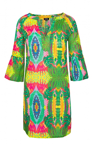 House Of Bruar Ladies V-Neck Dress, Bright Multi