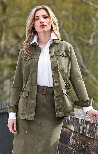 Ladies khaki hot sale utility jacket