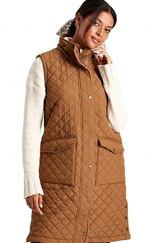 Ladies Joules Chatham Quilted Gilet, Rust