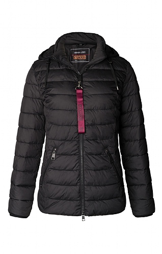 Ladies Short Hood Quilted Jacket Black House of Bruar