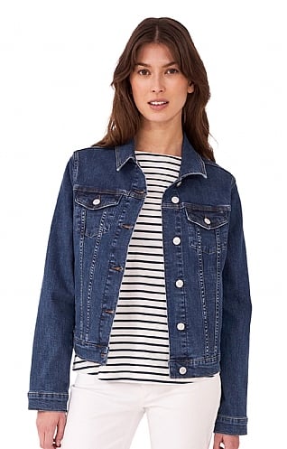 Ladies Crew Clothing Denim Jacket, Mid Wash