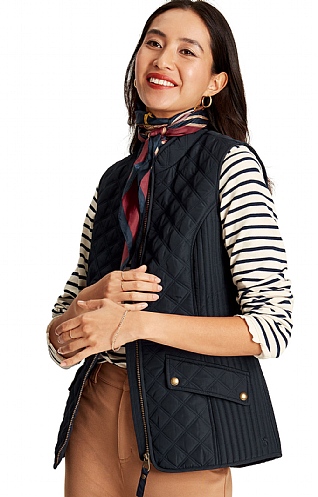 Ladies Joules Minx Quilted Gilet, Dark Navy