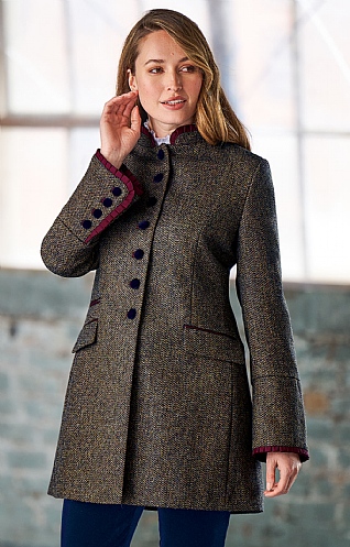 grey tweed womens coat