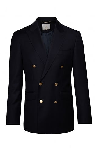 Mens navy blue double breasted blazer on sale with gold buttons