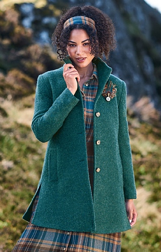 Teal wool hot sale coat womens