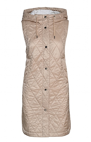Ladies Gerry Weber Long Quilted Gilet, Sand