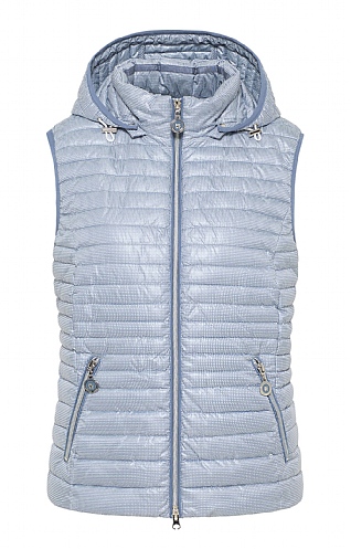 Lebek Ladies Mini Checked Quilted Gilet - Soft Blue, Soft Blue