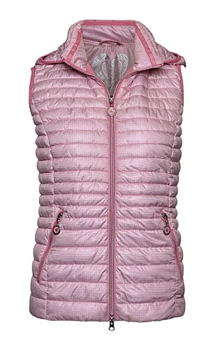 Lebek Ladies Mini Checked Quilted Gilet - Soft Pink, Soft Pink