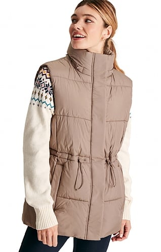 Ladies Joules Witham Padded Gilet, Pearl