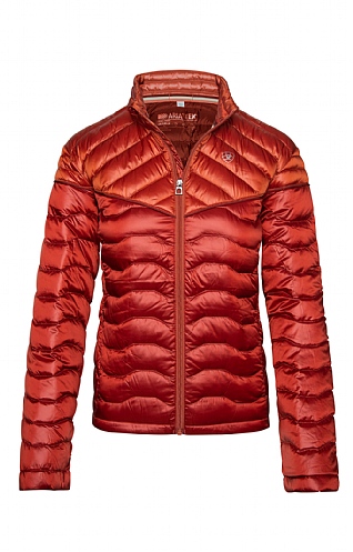 Ladies Ariat Ideal Down Jacket, Red Ochre/Burnt Brick