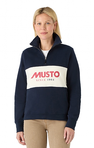 Ladies Musto Classic Half Zip Sweater - Navy Blue, Navy
