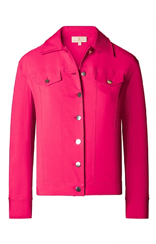 Pink ladies denim jacket best sale