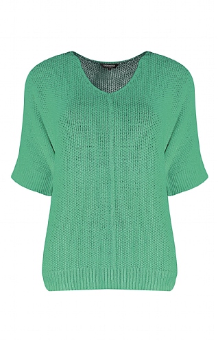 House Of Bruar Ladies V-Neck Seam Front Pullover - Green, Green