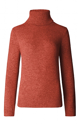 Women's red polo hot sale neck jumper