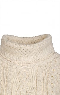 aran polo neck jumpers mens