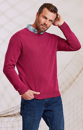 Men's burgundy 2024 crew neck sweater