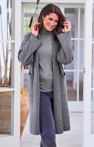 Long grey shop coat ladies