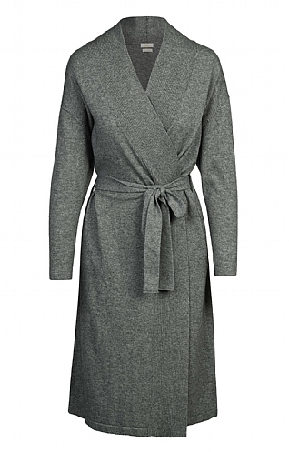 House of Bruar Ladies Merino and Cashmere Dressing Gown, Flannel Grey