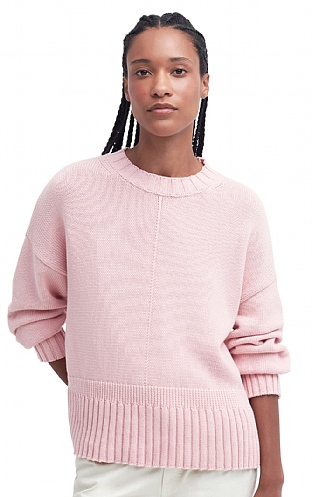 Ladies Barbour Clifton Knitted Jumper, Shell Pink