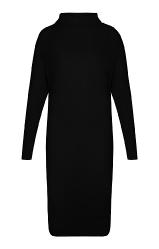 House Of Bruar Ladies Merino Cashmere Oversized Dress - Black, Black