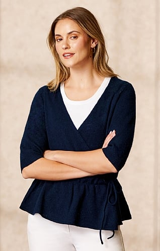 House of Bruar Ladies Gauzy Cashmere Ballet Wrap - Navy Blue, Navy