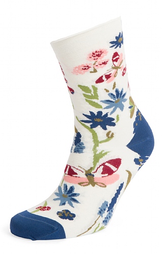 Ladies Seasalt Bamboo Arty Socks, Graden Bloom Chalk