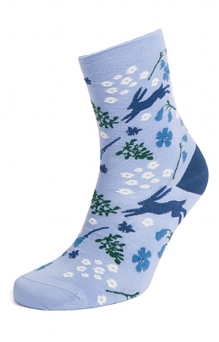 Ladies Seasalt Bamboo Arty Socks, Woodland Valley Dusty Blue