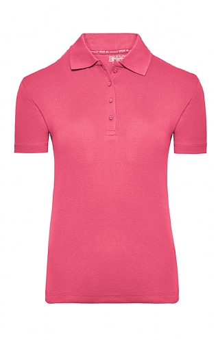 House Of Bruar Ladies Plain Short Sleeve Polo, Fuchsia