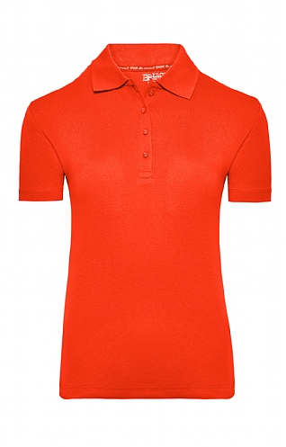 House Of Bruar Ladies Plain Short Sleeve Polo, Orange