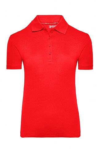 House Of Bruar Ladies Plain Short Sleeve Polo - Red, Red