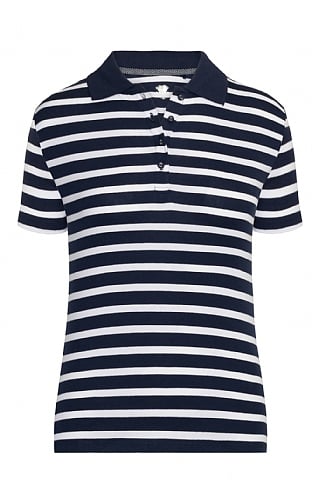 House Of Bruar Ladies Stripe Polo Shirt - Navy/White, Navy/White