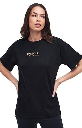 Ladies Barbour International Whitson Tee - Black, Black