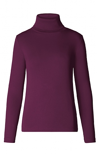 Ladies Cotton Roll Neck Jumper Purple House of Bruar