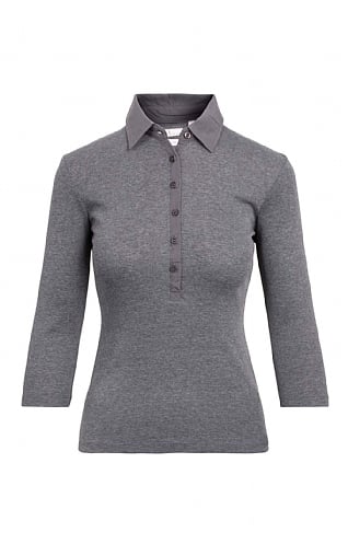 House of Bruar Ladies Cotton Polo Shirt, Charcoal