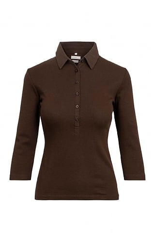 House of Bruar Ladies Cotton Polo Shirt, Coffee