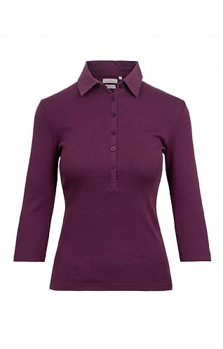 House of Bruar Ladies Cotton Polo Shirt, Plum