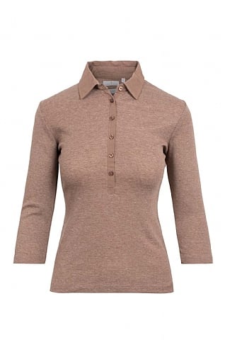 House of Bruar Ladies Cotton Polo Shirt - Truffle, Truffle