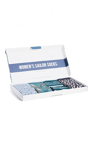 Ladies Seasalt Box of Four Postcard Socks, Parson