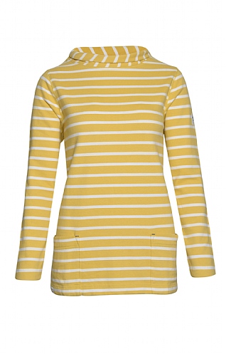 Ladies Lazy Jacks Stripe Roll Neck Sweatshirt - Lemon, Lemon